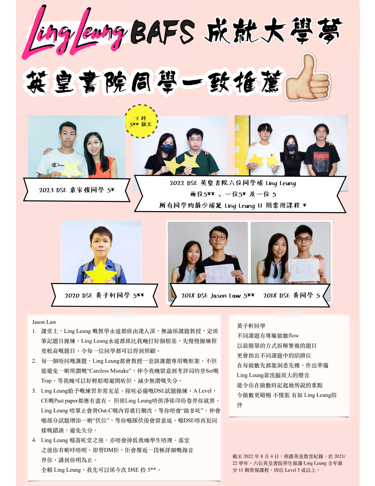 英皇書院 DSE 星級成績